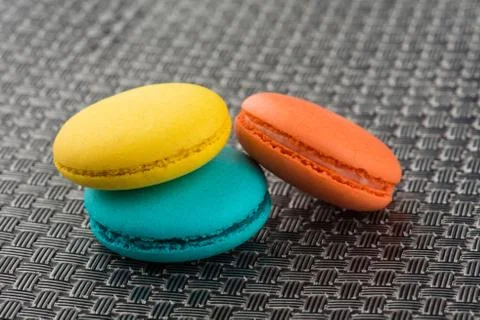 A trio of macaroons Stock Photos