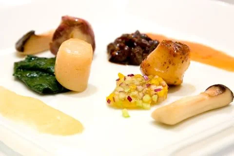 Trio of scallops Stock Photos