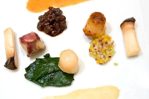 Trio of scallops Stock Photos