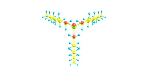 Trioctyl phosphate molecular structure isolated on white Stock Illustration