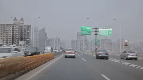 A trip from the airport to the city. Stock Footage 83420366