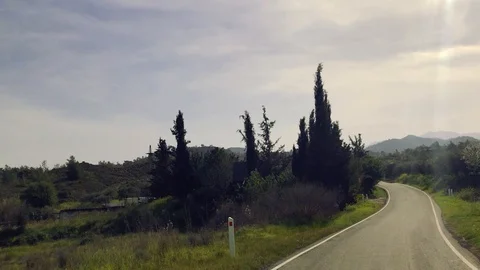 A trip along a winding road with a beautiful view Stock Footage 87606853