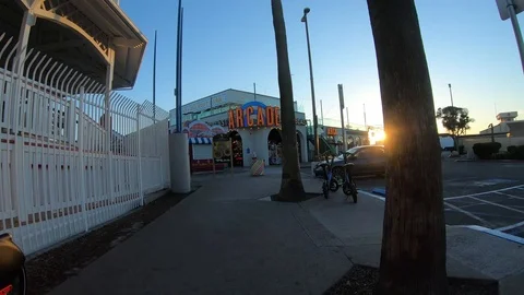 A trip to the Arcade at Mission Beach Hyperlapse Stock Footage