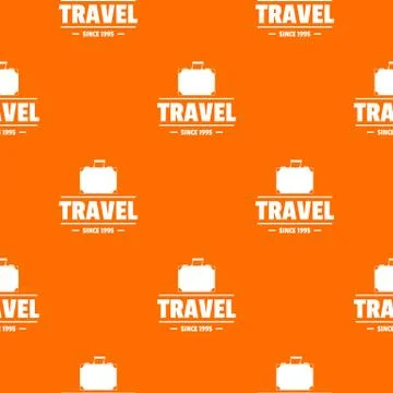 Trip bags pattern vector orange Stock Illustration