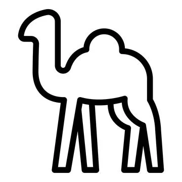 Trip camel icon, outline style Stock Illustration