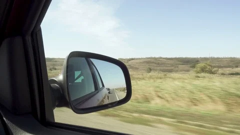 A trip by car. look at the mirror Video stock 80488361