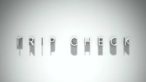 Trip check 3D title animation with shadows on a white background Stock Footage 297515381