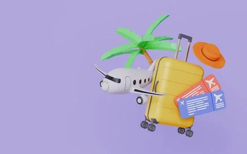 Trip with copy space, Summer vacation, Tropical journey promotion Stock Illustration