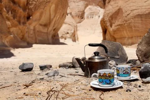 Trip to desert Stock Photos