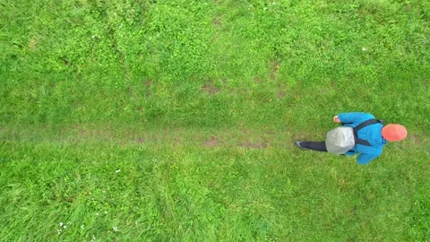A trip on a dirt path. View from above. Stock-Footage 214445365