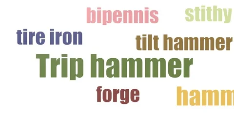 Trip Hammer Tag Cloud Animated On White Background Video stock 107213168