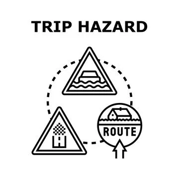 Trip hazard concept vector illustrating road danger Stock Illustration