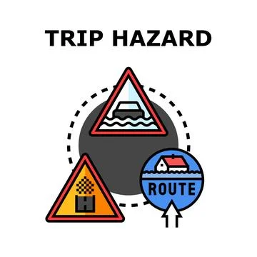 Trip hazard concept vector illustrating road danger Stock Illustration