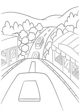 A Trip to Hill Illustration Stock Illustration