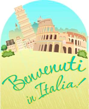 Trip to Italy. Illustrazione stock