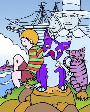 Trip to massachusetts Illustrazione stock