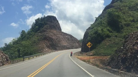 Trip to the mountains. Ride through the mountains. road through the mountains. Stock Footage 101652800