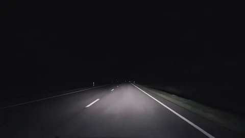 A trip on a night rural road Stock Footage 78716288
