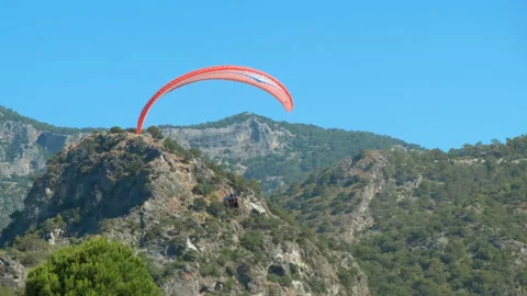 Trip with parachute with ropes. Stock Footage 231349635