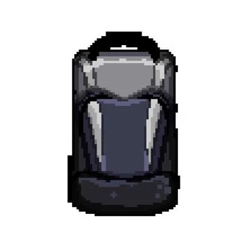 Trip photo camera backpack pixel art vector illustration Stock Illustration