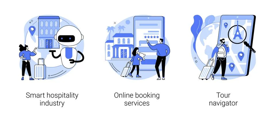 Trip planning abstract concept vector illustrations. Stock Illustration