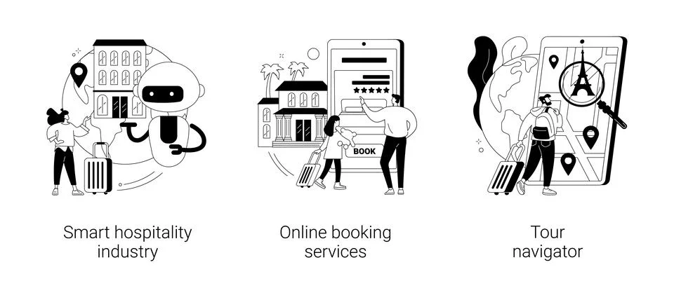 Trip planning abstract concept vector illustrations. Stock Illustration