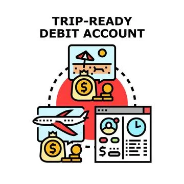 Trip ready debit account concept vector illustration 库存插图