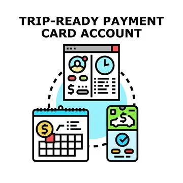 Trip ready payment card account concept illustration Stock Illustration