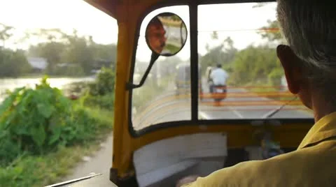 Trip with rickshaw Stock Footage