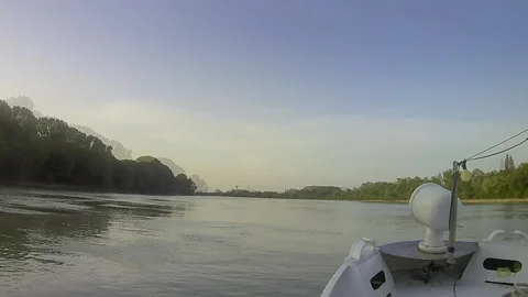 Trip on the river Po Stock Footage 195853279