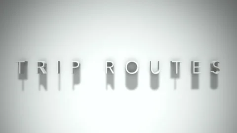 Trip routes 3D title animation with shadows on a white background Stock Footage 297216031