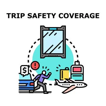 Trip safety coverage concept for secure travel Stock Illustration