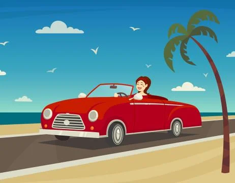 Trip To The Sea Background Illustrazione stock