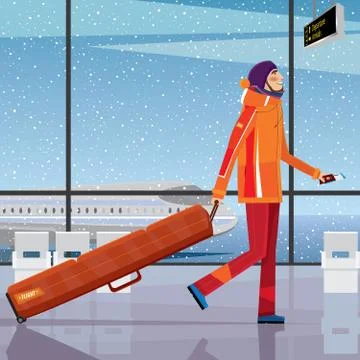 Trip to the ski resort Stock Illustration