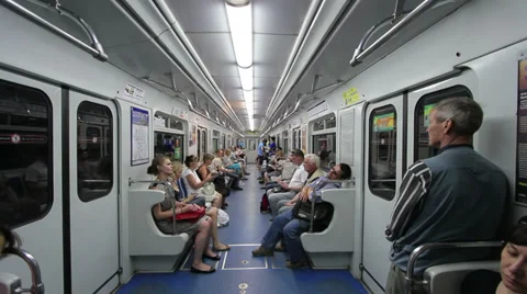 Trip in subway car Stock Footage 37352623