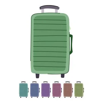 Trip suitcase vector cartoon graphic Stock Illustration