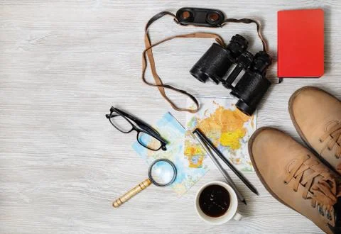 Trip vacation accessories Stock Photos