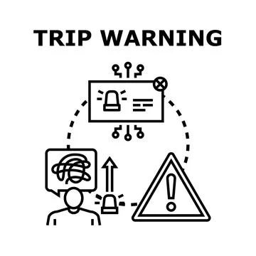 Trip warning information system notifying about problem Stock Illustration