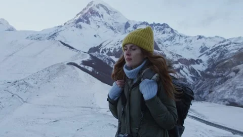 Trip to winter mountains Stock Footage 138165153