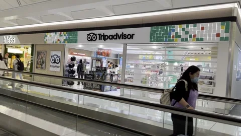 Tripadvisor Hong Kong Storefront: Camera Panning Shot, May 2023 Stock Footage 241645255