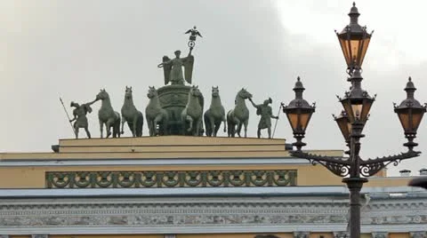 Tripartite triumphal arch Stock Footage 11166548