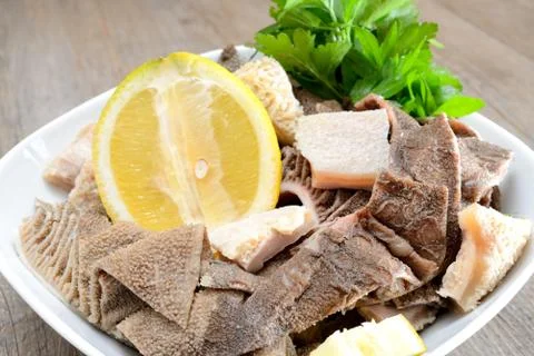 Tripe with lemon Stock Photos