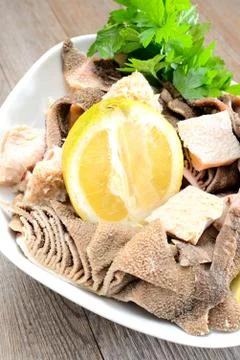 Tripe with lemon Stock Photos