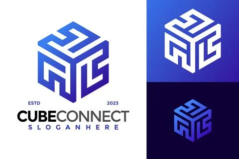 Tripel C Cube Logo design vector symbol icon illustration Stock Illustration