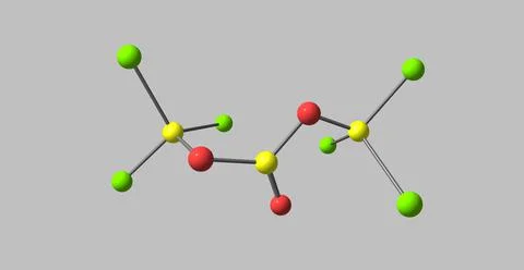 Triphosgene molecular structure isolated on grey Stock Illustration