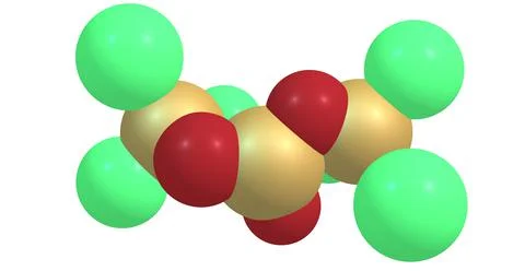 Triphosgene molecular structure isolated on white Stock Illustration