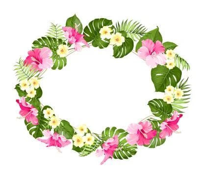 Tripical flowers elements Stock Illustration
