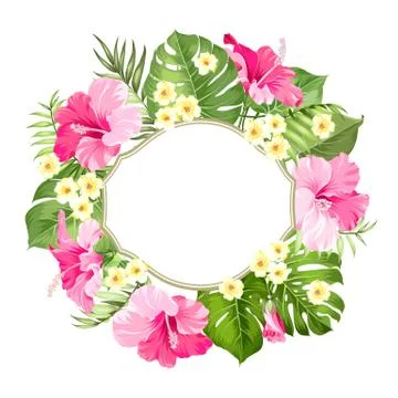 Tripical flowers elements Stock Illustration