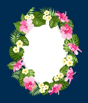 Tripical flowers elements 스톡 일러스트