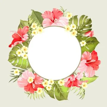 Tripical flowers elements Stock Illustration